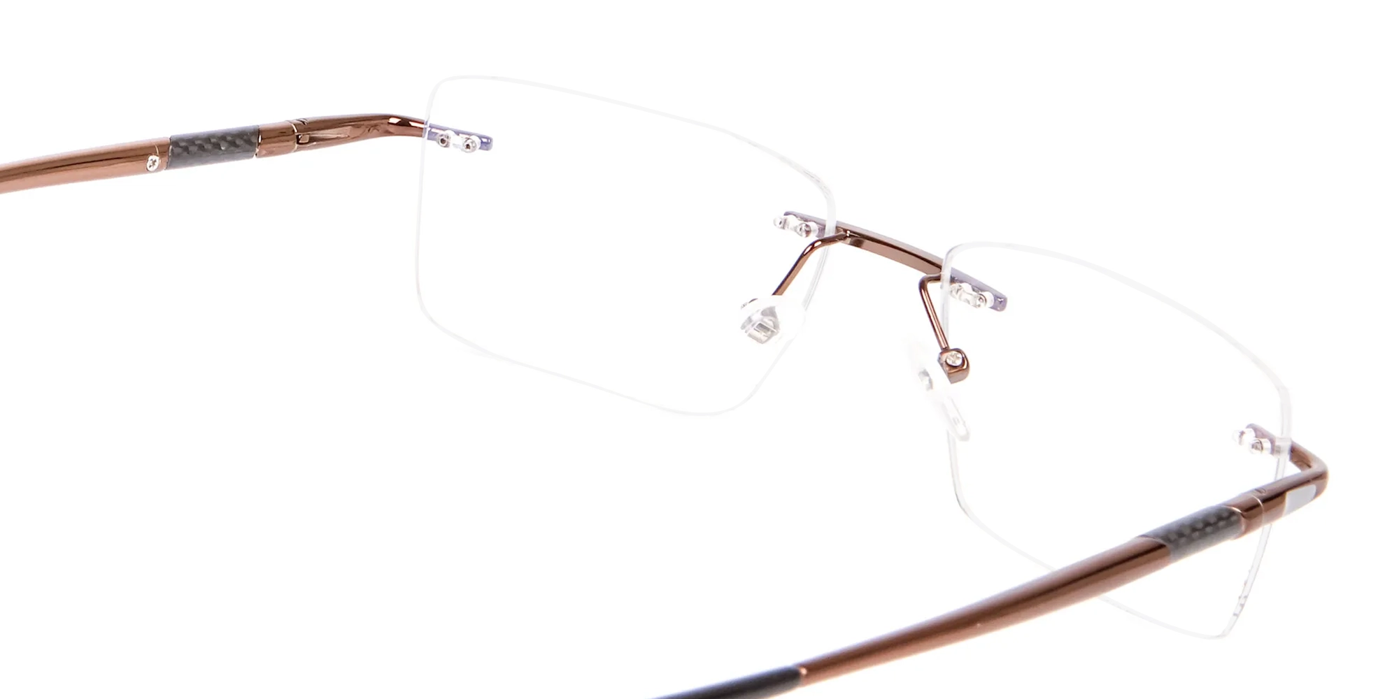 Glossy Brown Metal Rimless Online UK-5