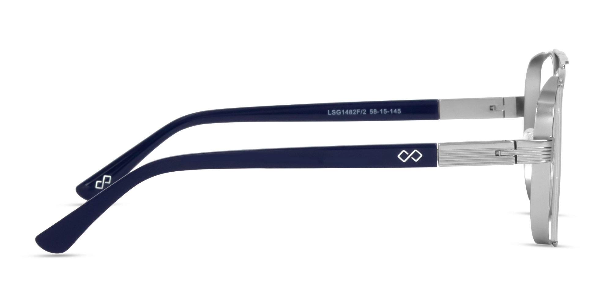 Matte Silver Pilot Square Full-Rim Glasses-4