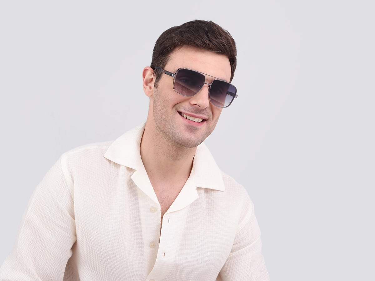 Gunmetal Double Bridge Sunglasses-41