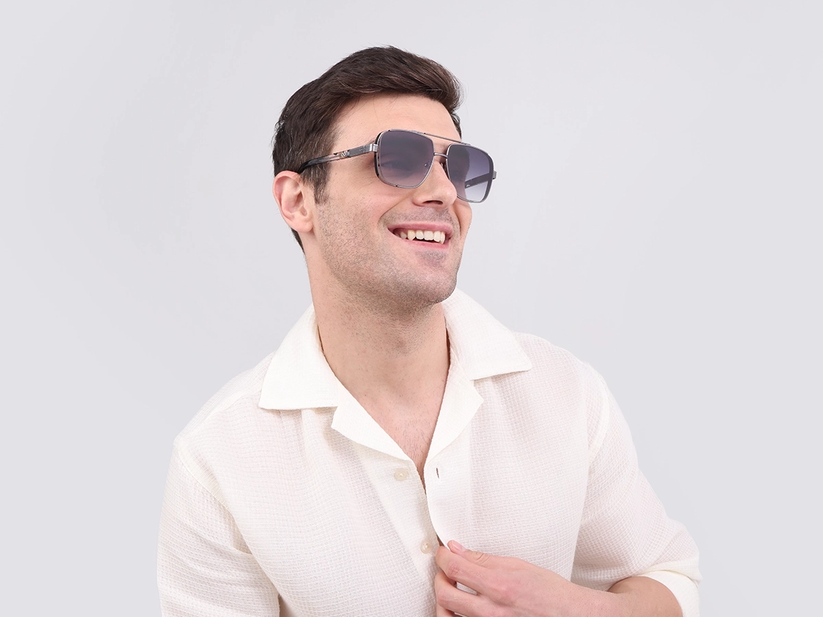 Gunmetal Double Bridge Sunglasses-42