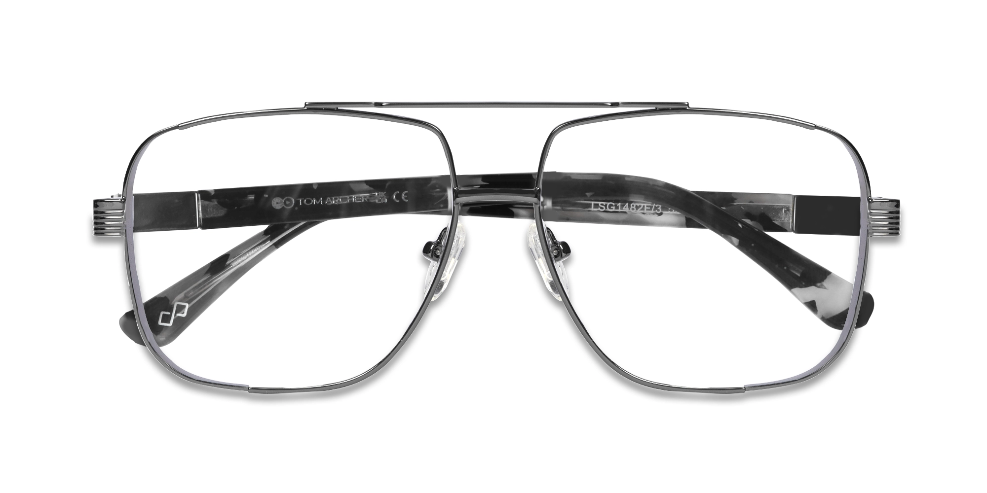 Gunmetal Pilot Square Full-Rim Glasses-6