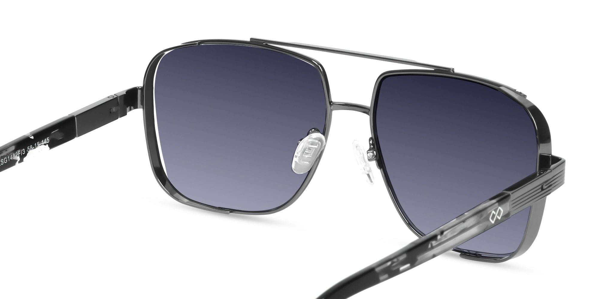 Gunmetal Double Bridge Sunglasses-5