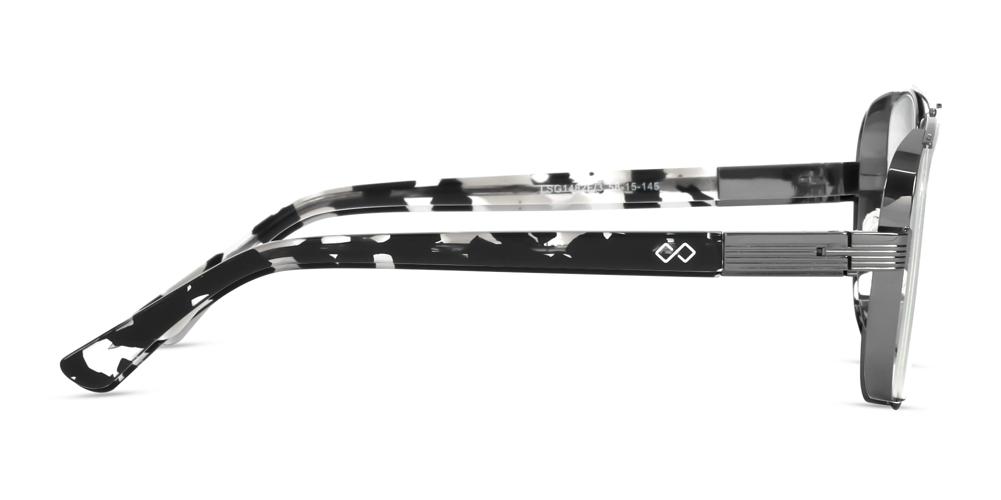 Gunmetal Pilot Square Full-Rim Glasses-4