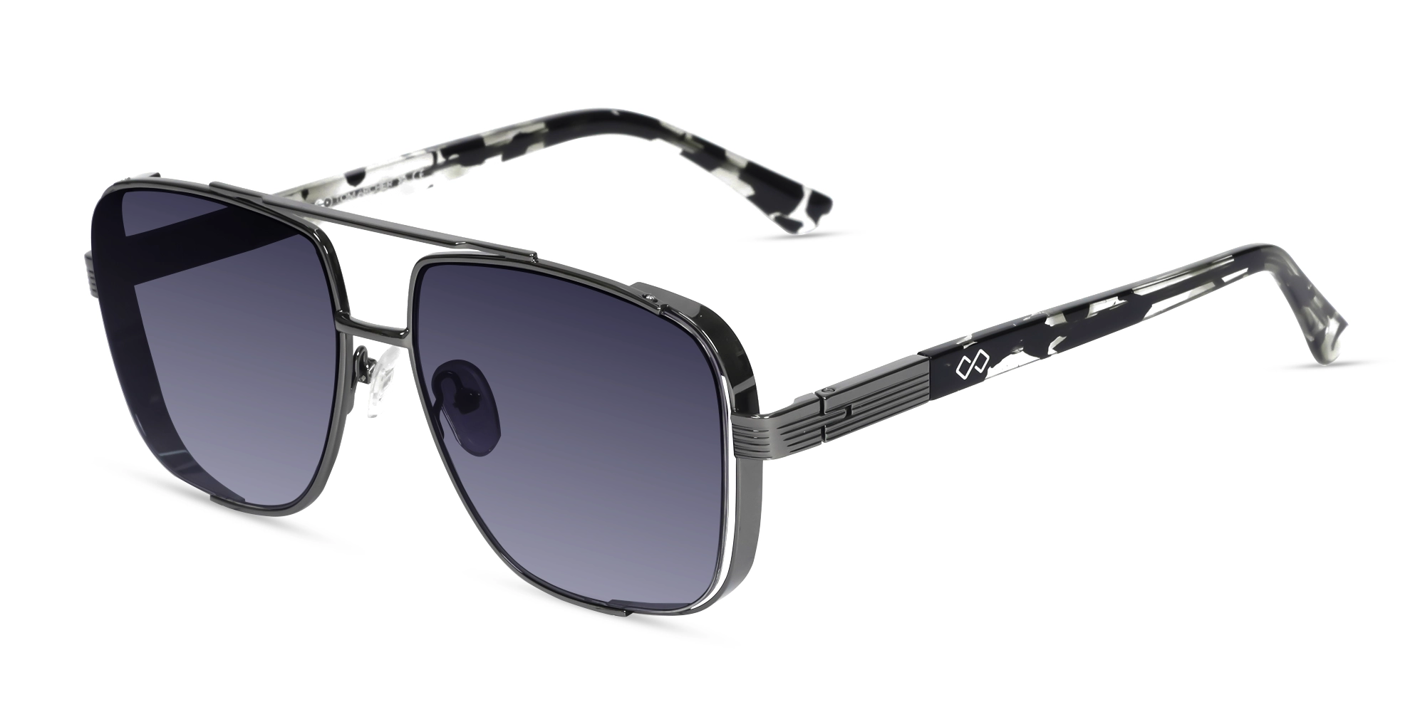 Gunmetal Double Bridge Sunglasses-3