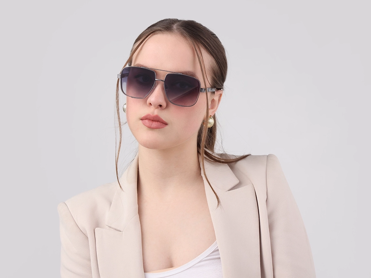Gunmetal Double Bridge Sunglasses-51