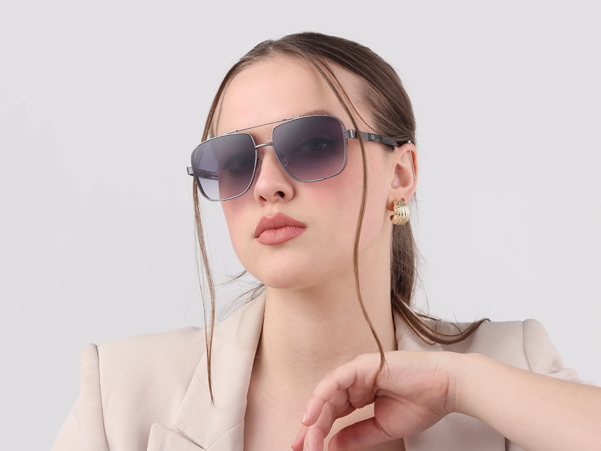 Gunmetal Double Bridge Sunglasses-52
