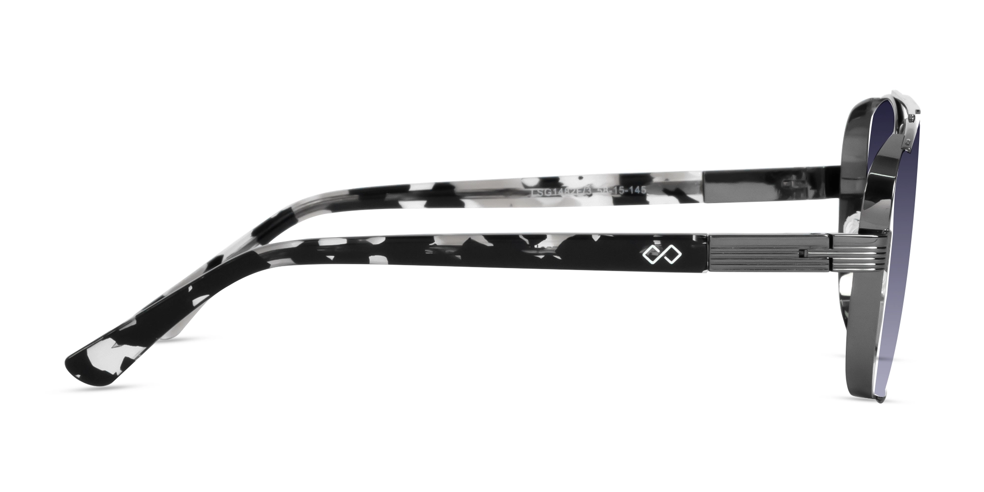 Gunmetal Double Bridge Sunglasses-4