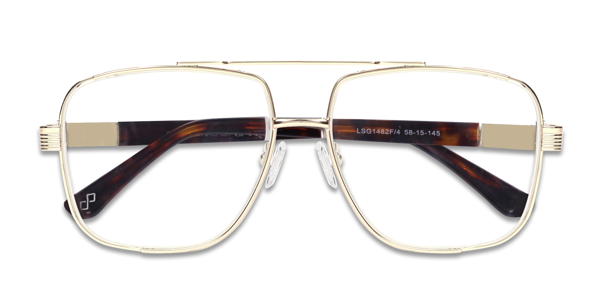 Champagne Gold Pilot Square Glasses-6
