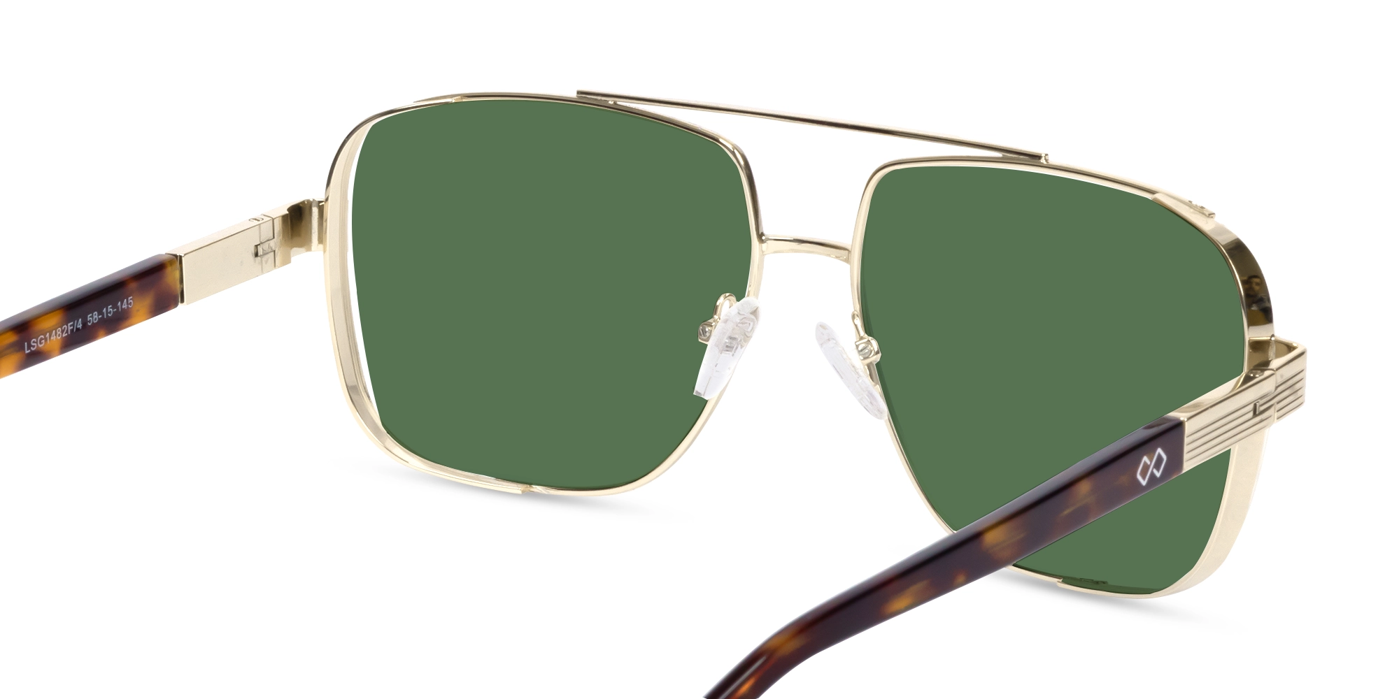 Champagne Gold Metal Double Bridge Sunglasses-5