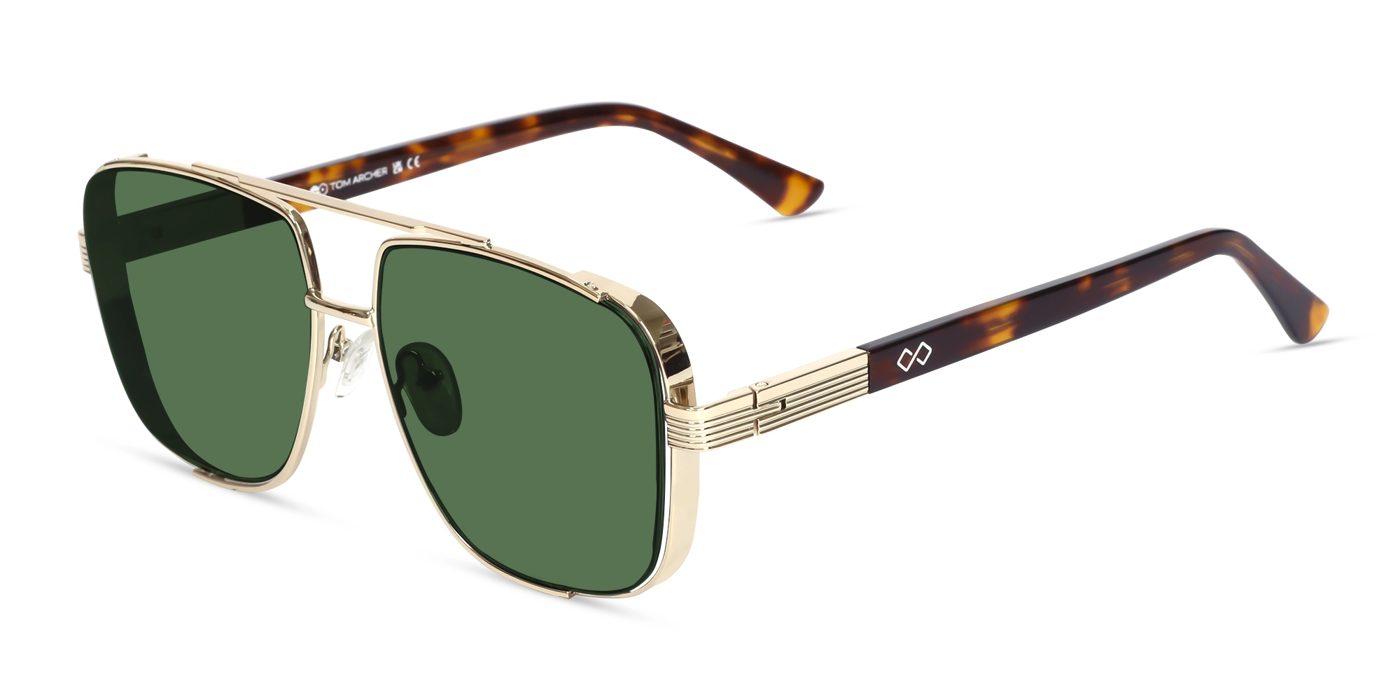 Champagne Gold Metal Double Bridge Sunglasses-3 Champagne Gold Metal Double Bridge Sunglasses-3
