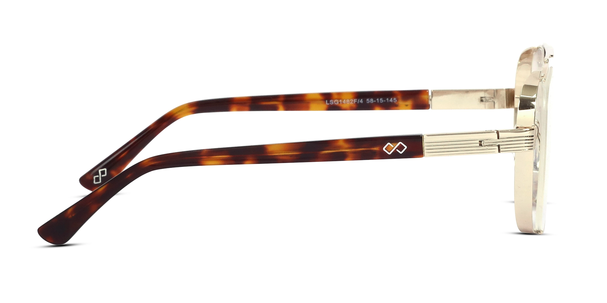 Champagne Gold Pilot Square Glasses-4