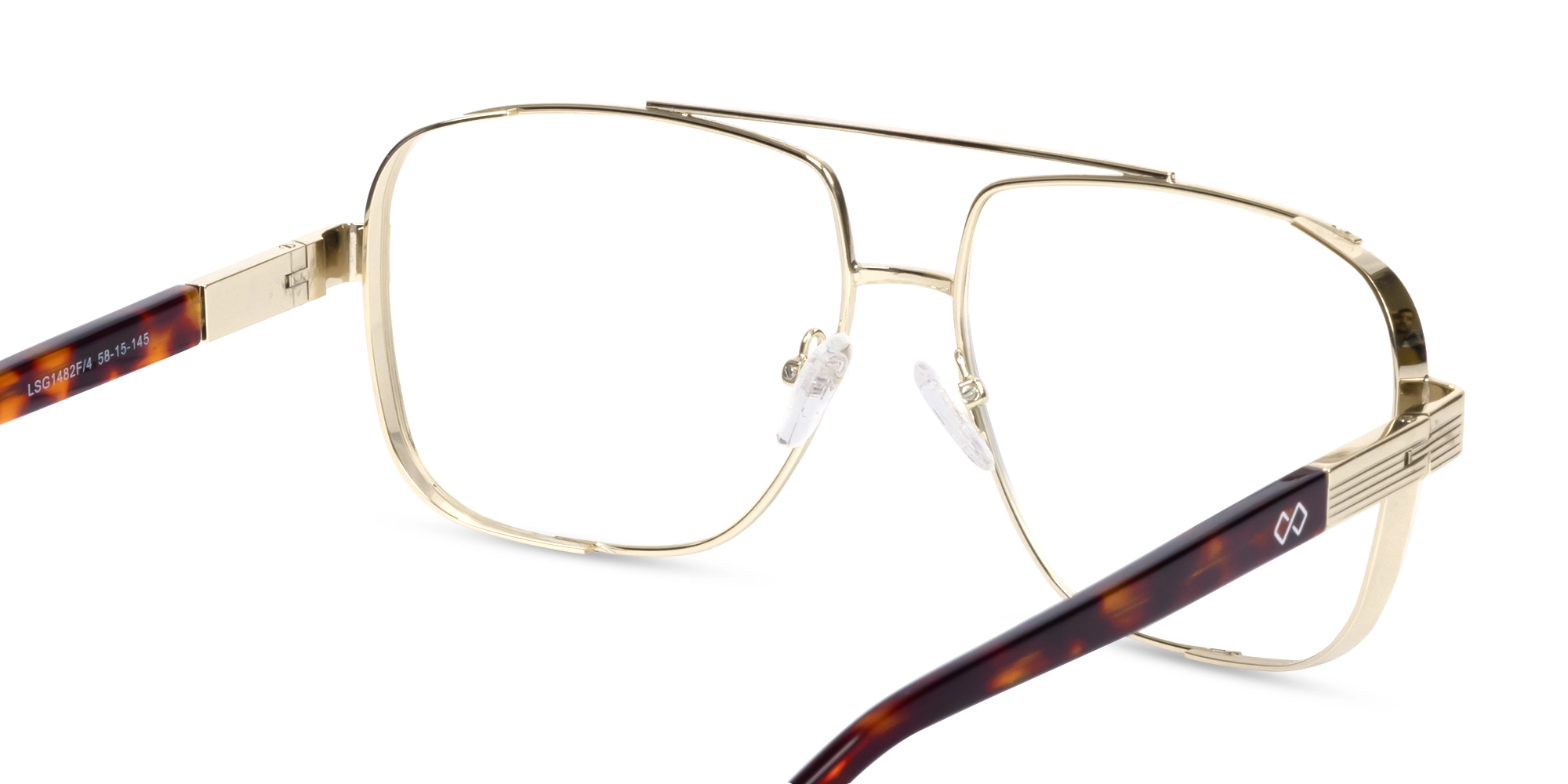 Champagne Gold Pilot Square Glasses-5