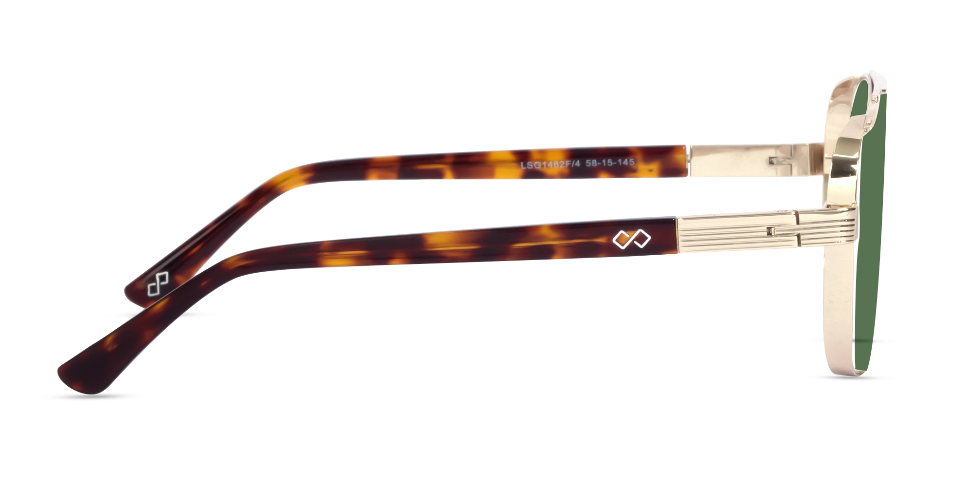 Champagne Gold Metal Double Bridge Sunglasses-4