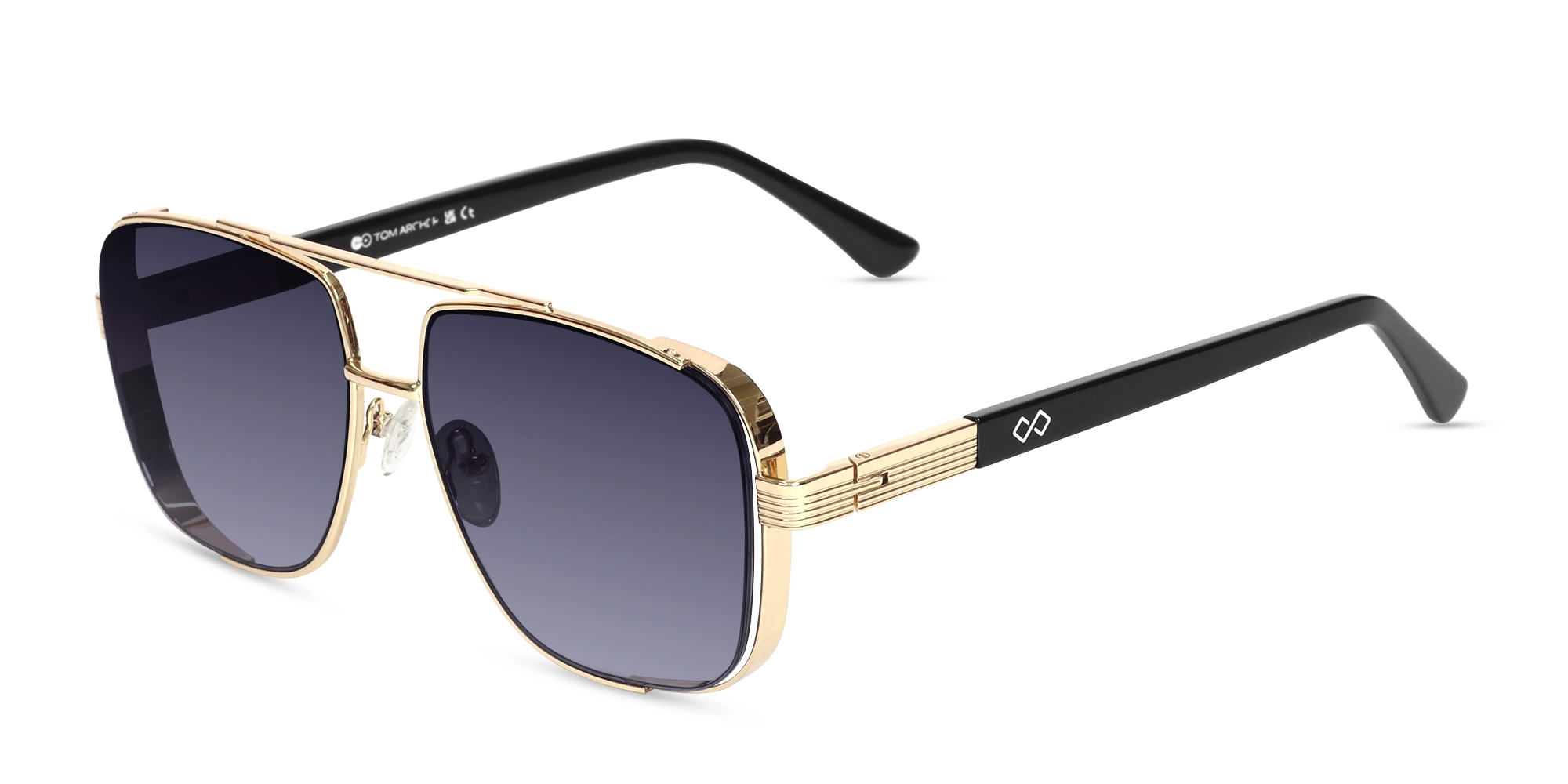Gold Pilot Double Bridge Sunglasses-3