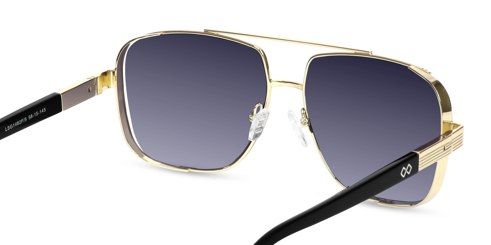 Gold Pilot Double Bridge Sunglasses-5