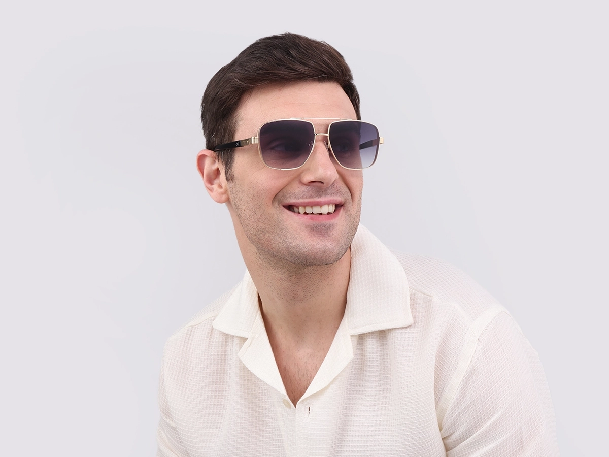 Gold Pilot Double Bridge Sunglasses-42