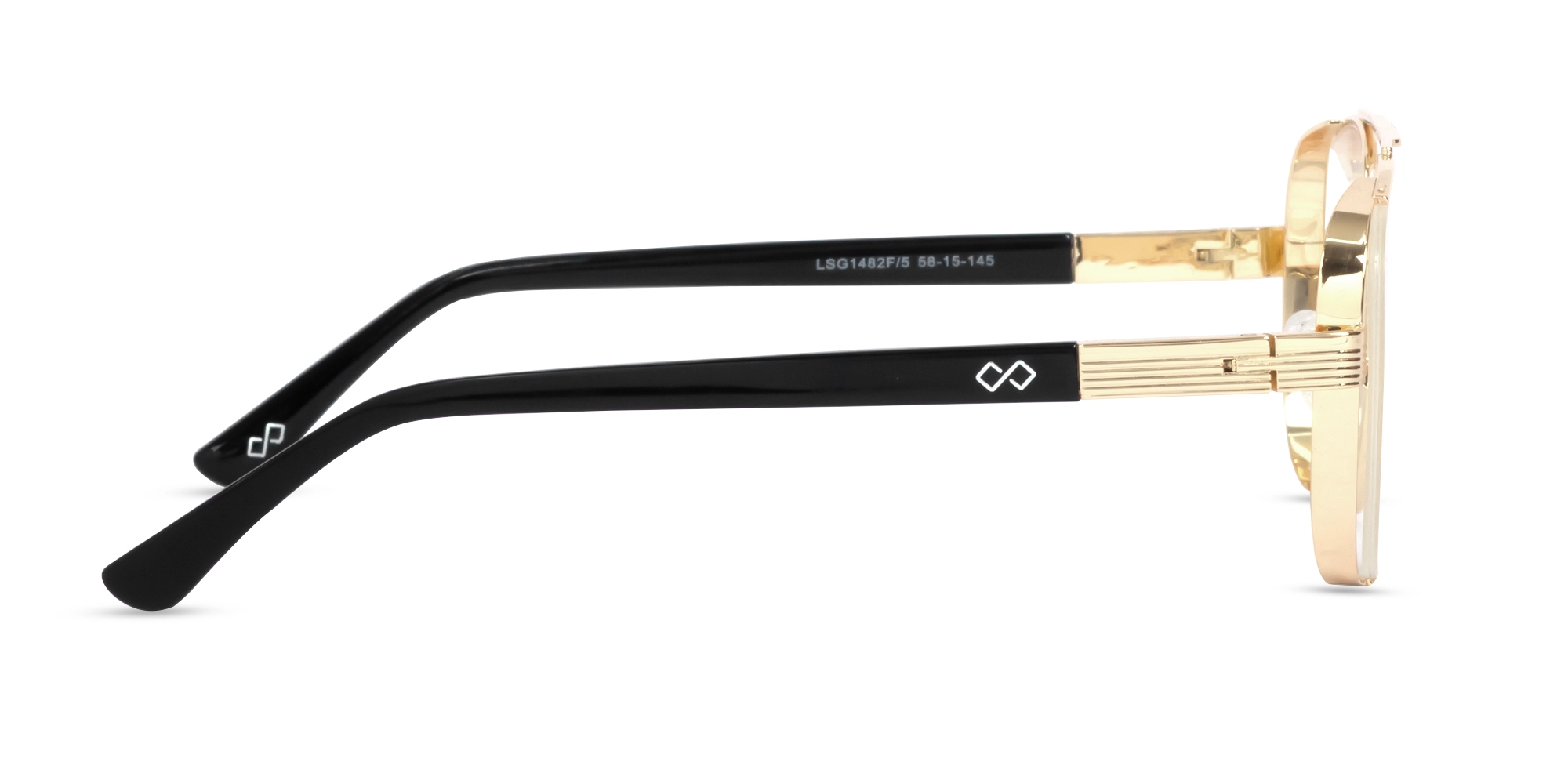 Metal Gold Pilot Square Glasses -4