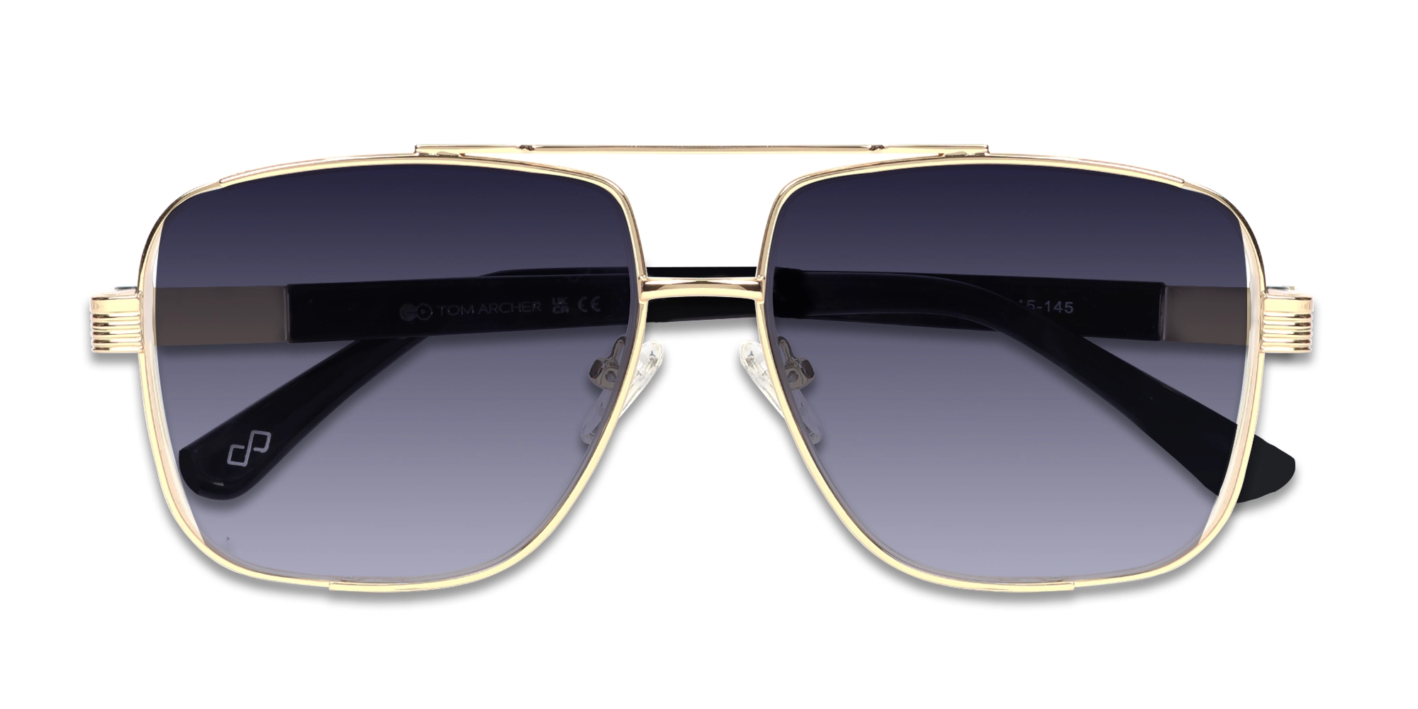Gold Pilot Double Bridge Sunglasses-6