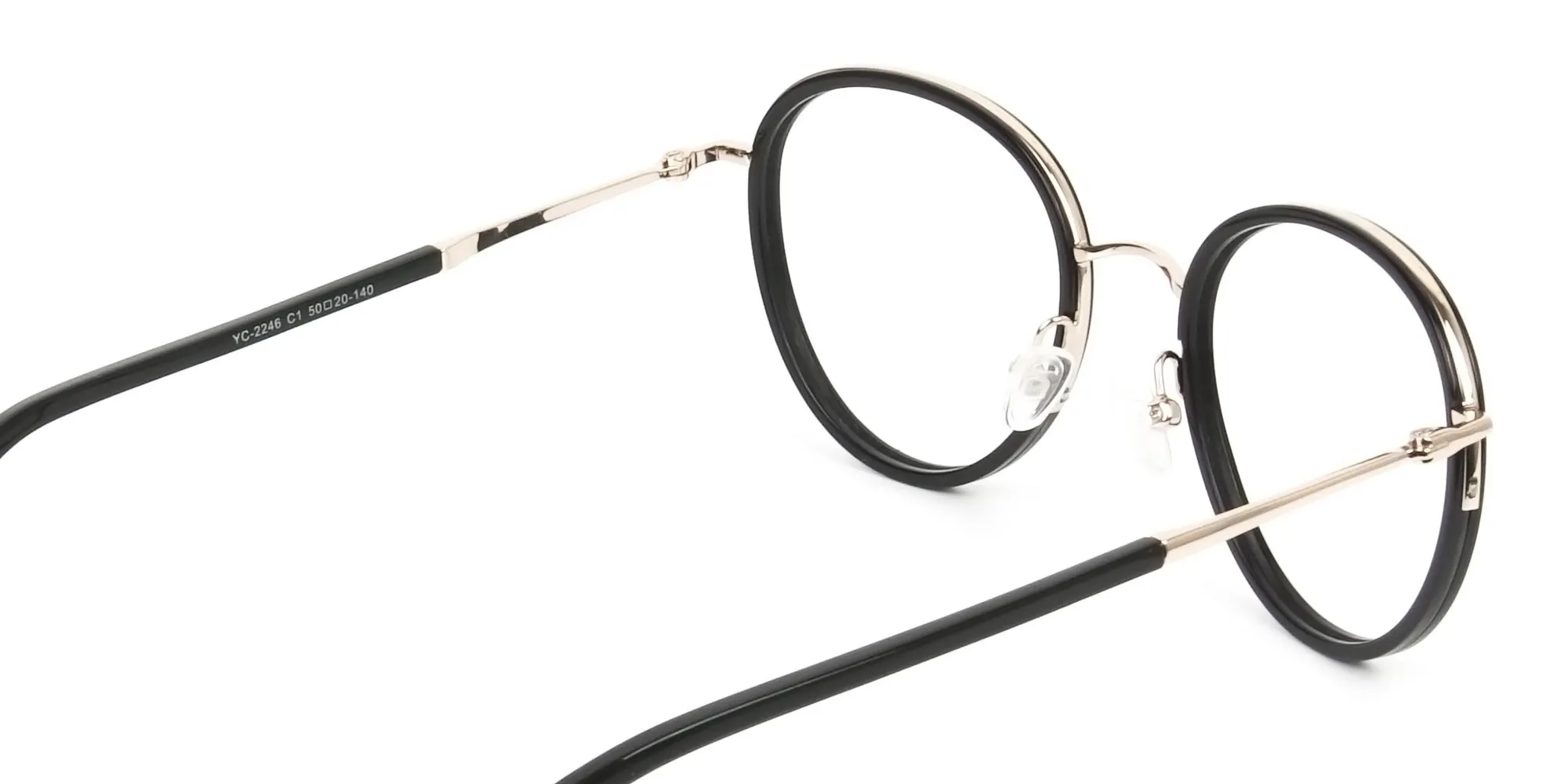 Retro Black & Silver Circular Glasses - 2