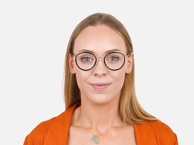 Retro Black & Silver Circular Glasses - 2