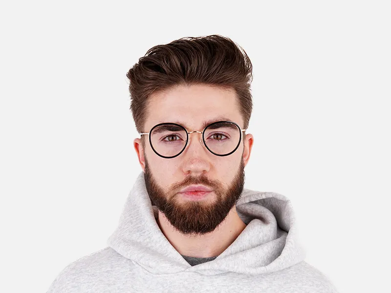 Retro Black & Silver Circular Glasses - 2