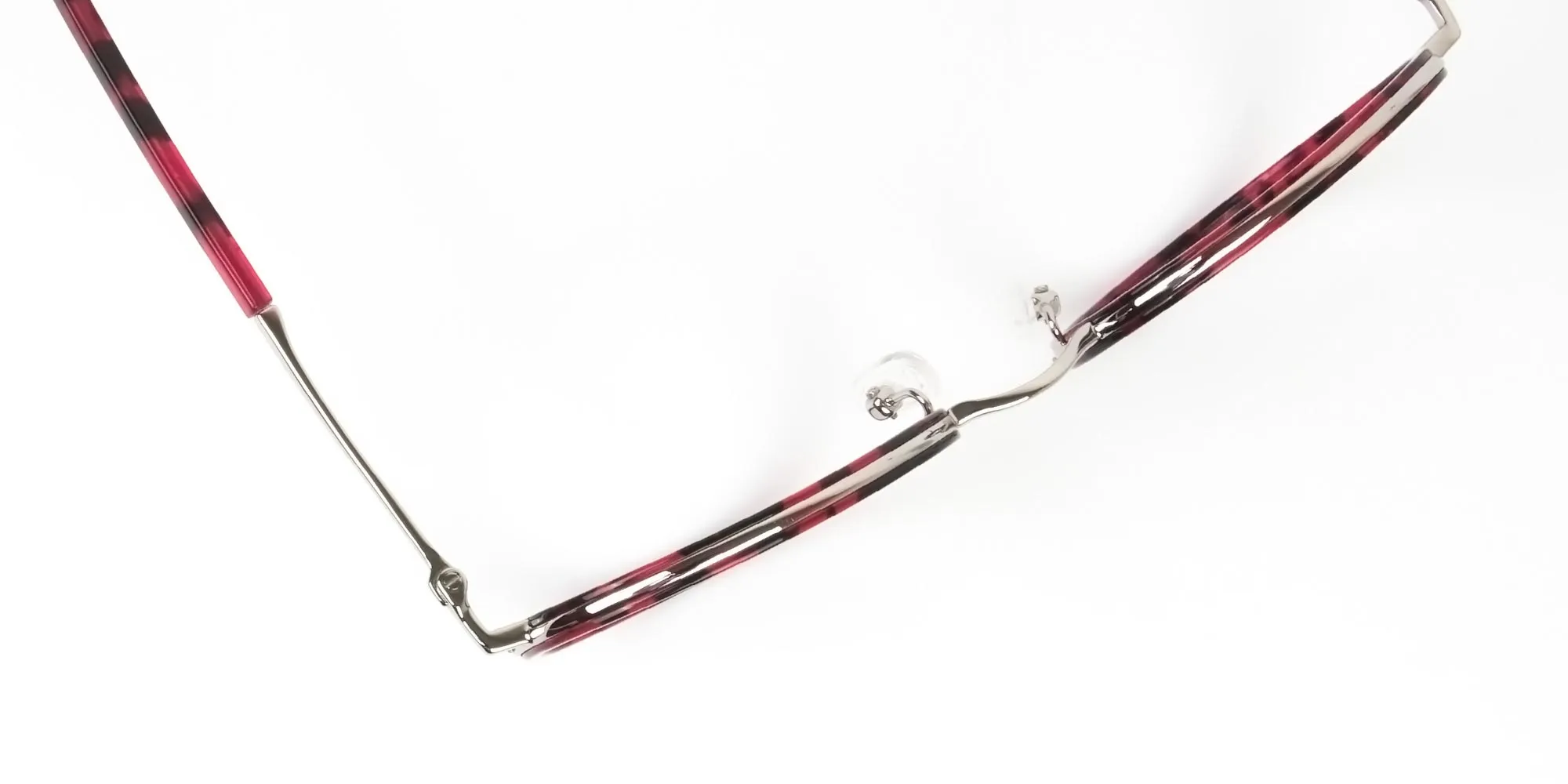 Retro Silver & Red Circular Glasses - 2