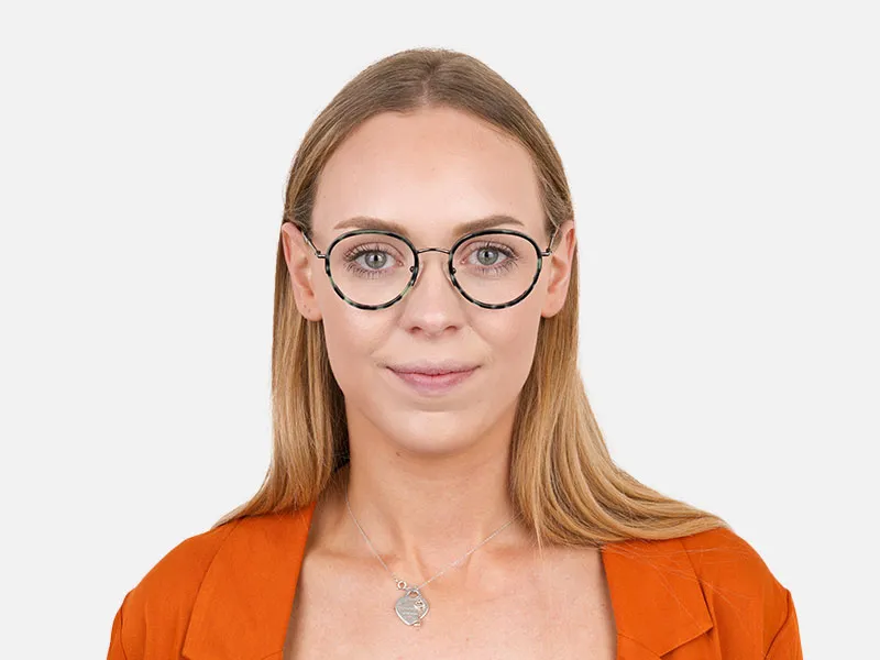 Gunmetal & Jade Green Glasses Frames - 1