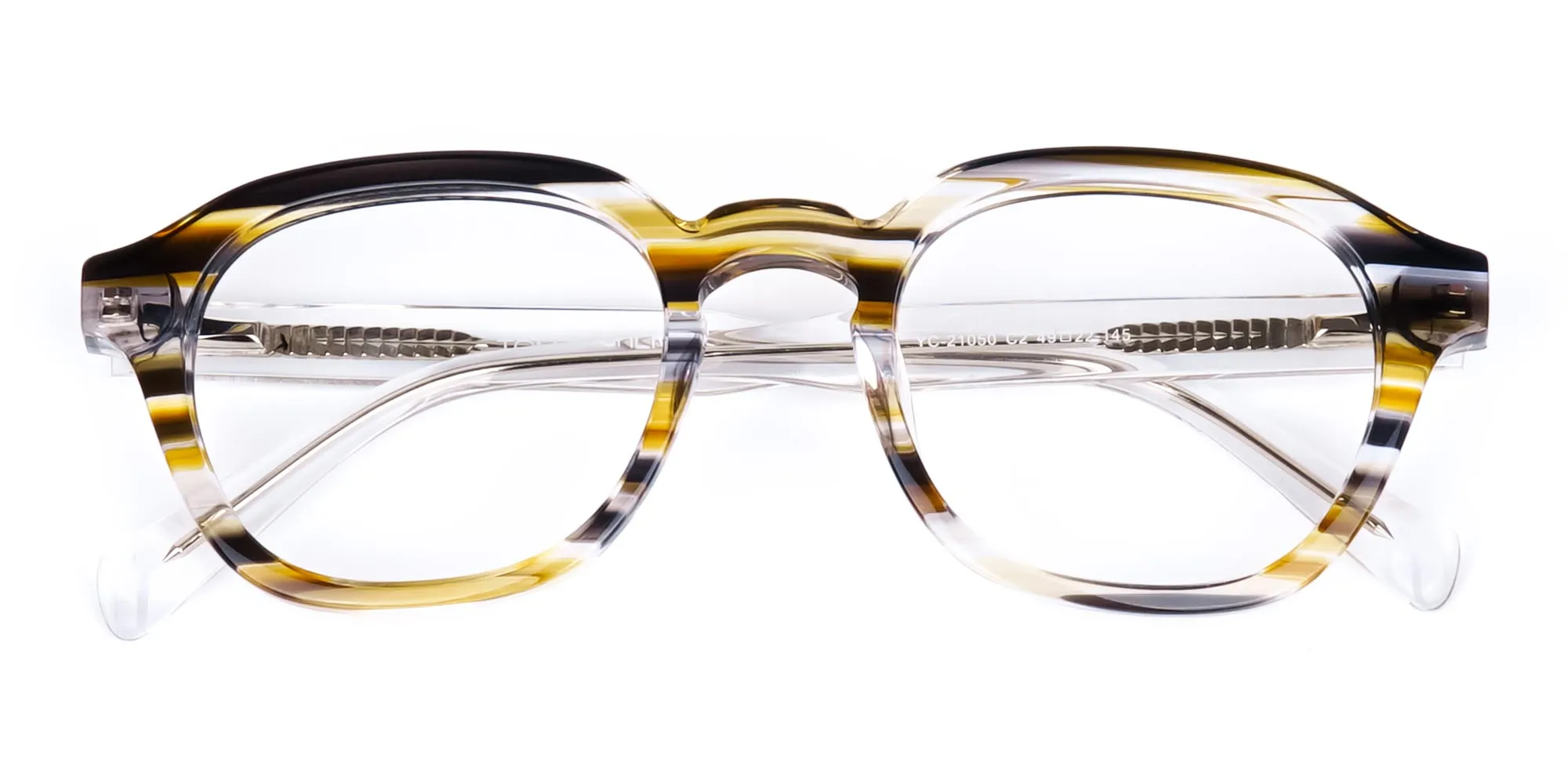 Black Yellow Crystal Geometric Glasses-2