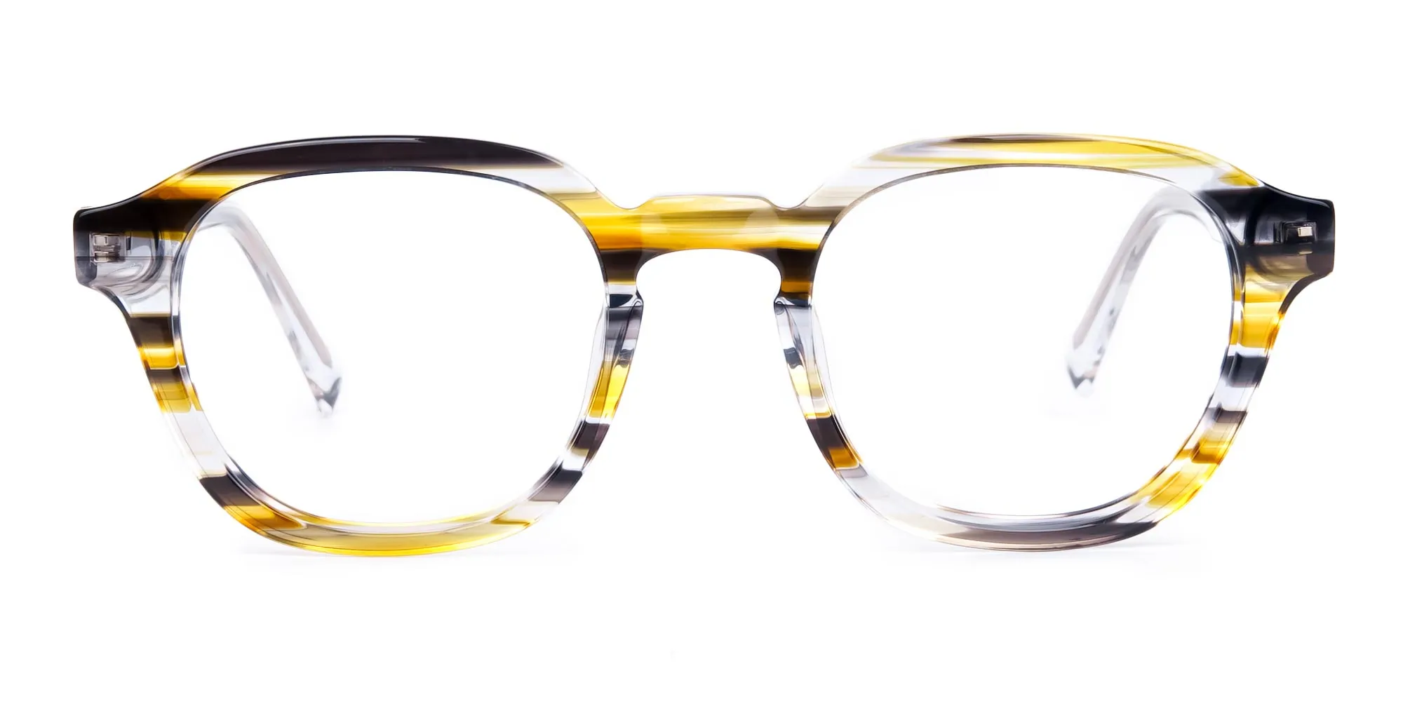 Black Yellow Crystal Geometric Glasses-2