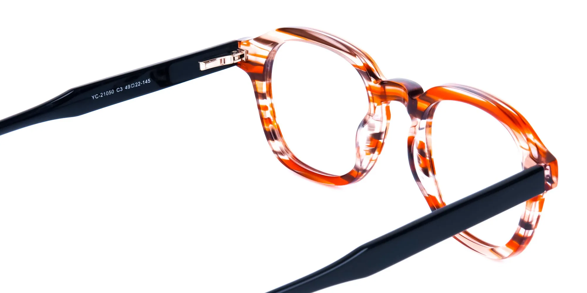 Crystal and Orange Geometric Glasses-2