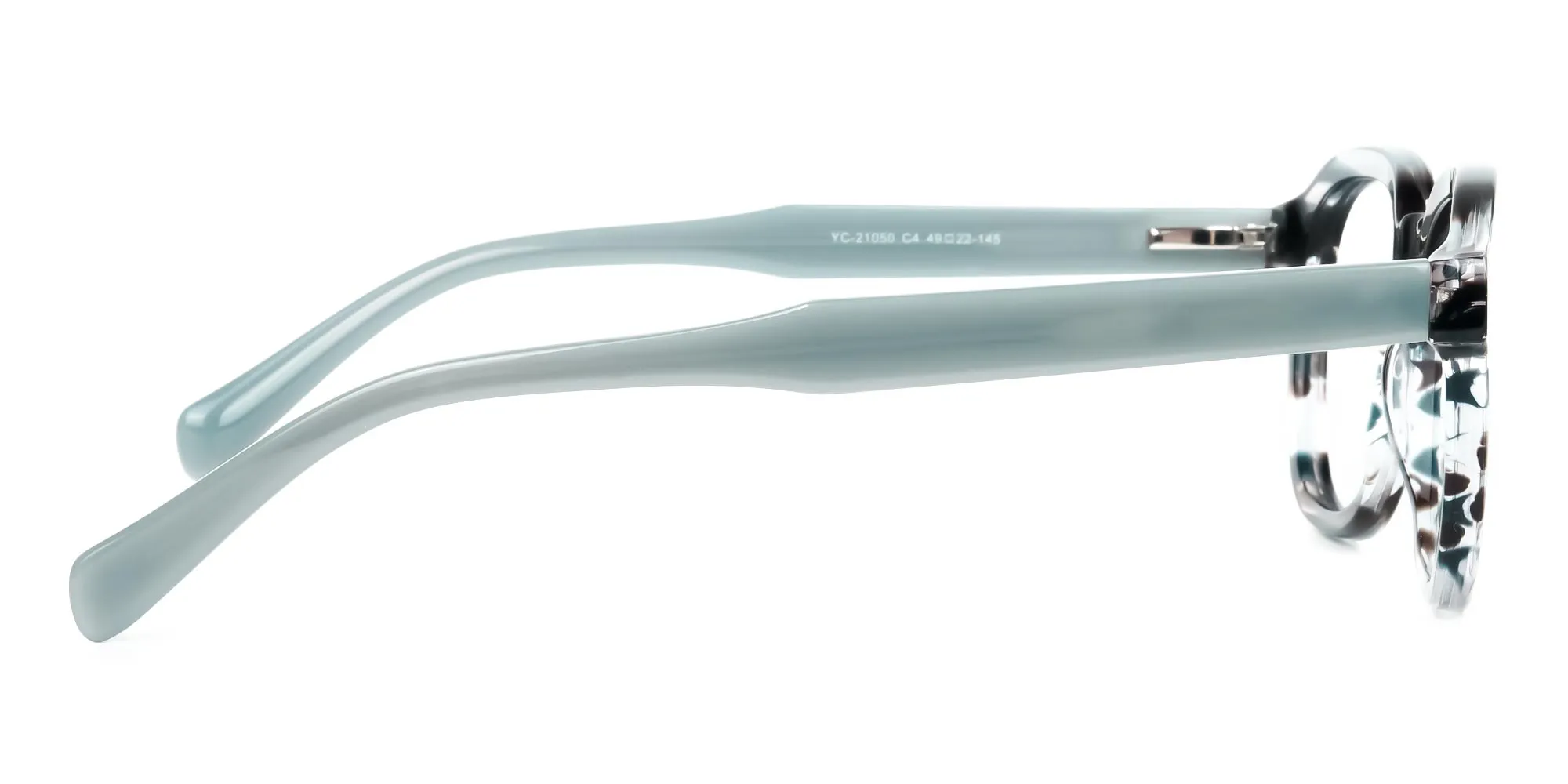 Crystal and Blue Stripe Geometric Glasses-2