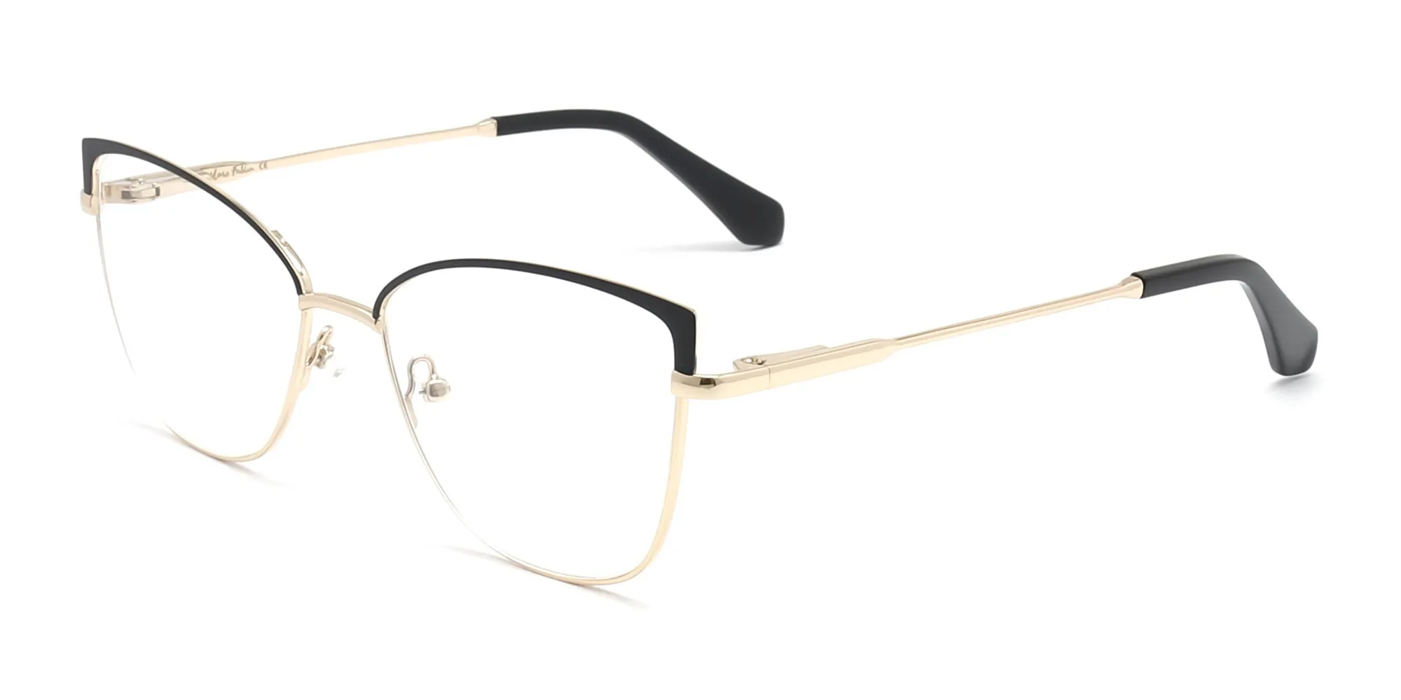 Gold Frame Cat Eye Glasses-2