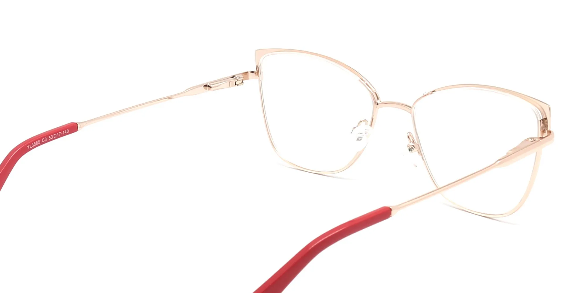 Red Cat Eye Metal Glasses-2