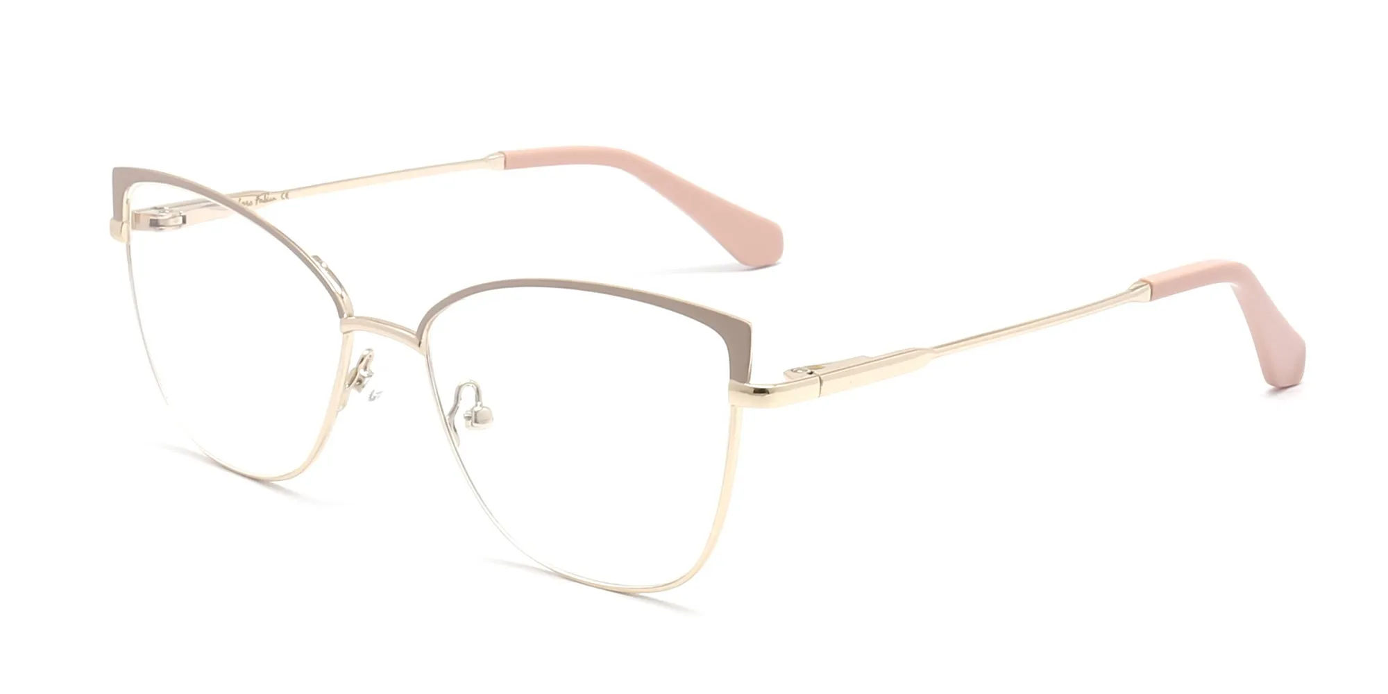 Pink Metal Frame Glasses-2