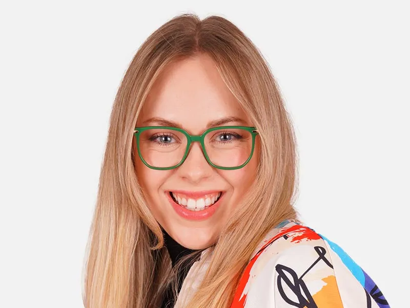 Green Frame Glasses-2