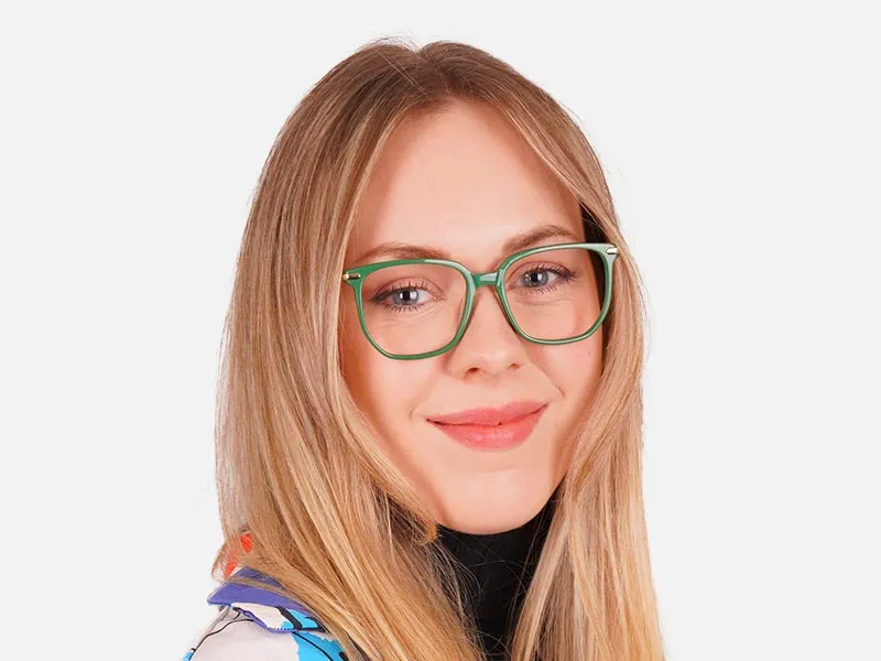 Green Frame Glasses-2