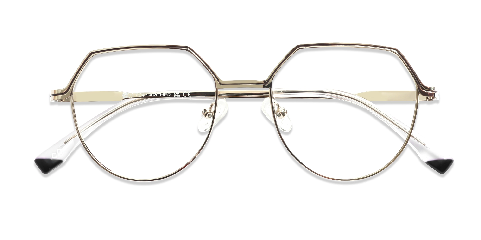 Trendy Gold Geometric Round Glasses-6