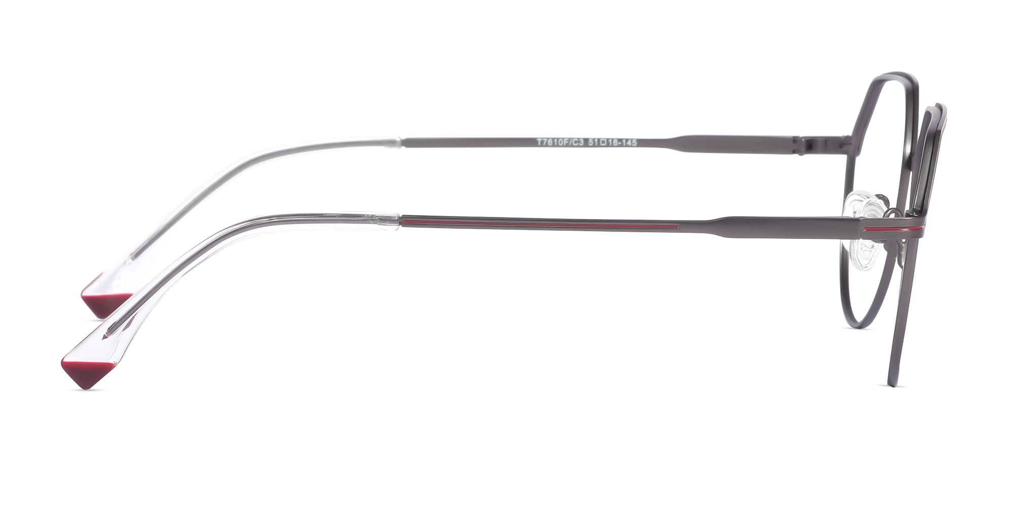 Matte Gunmetal Geometric Round Glasses-4