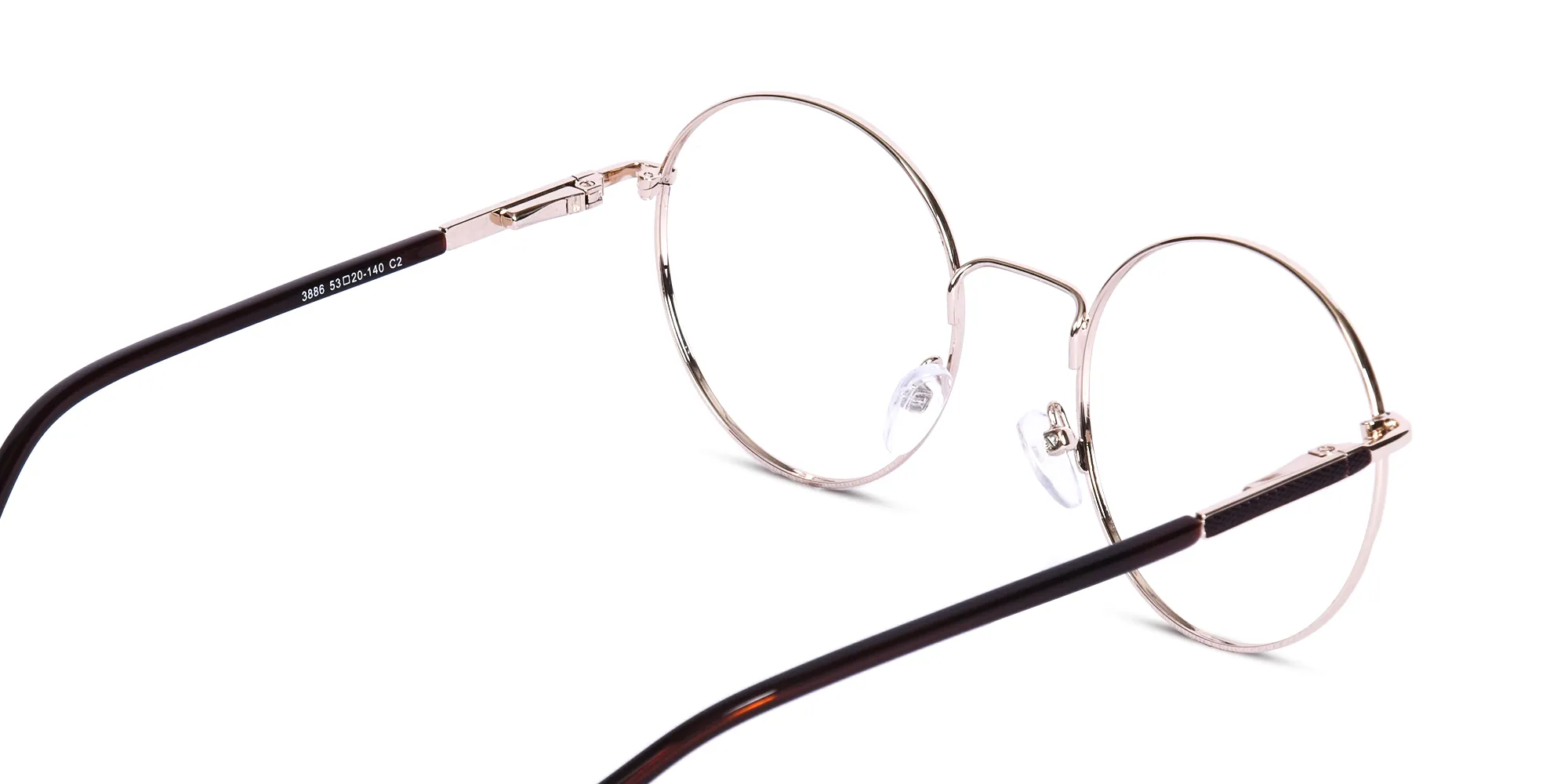 Brown And Gold Metal Frame Eyeglasses-2