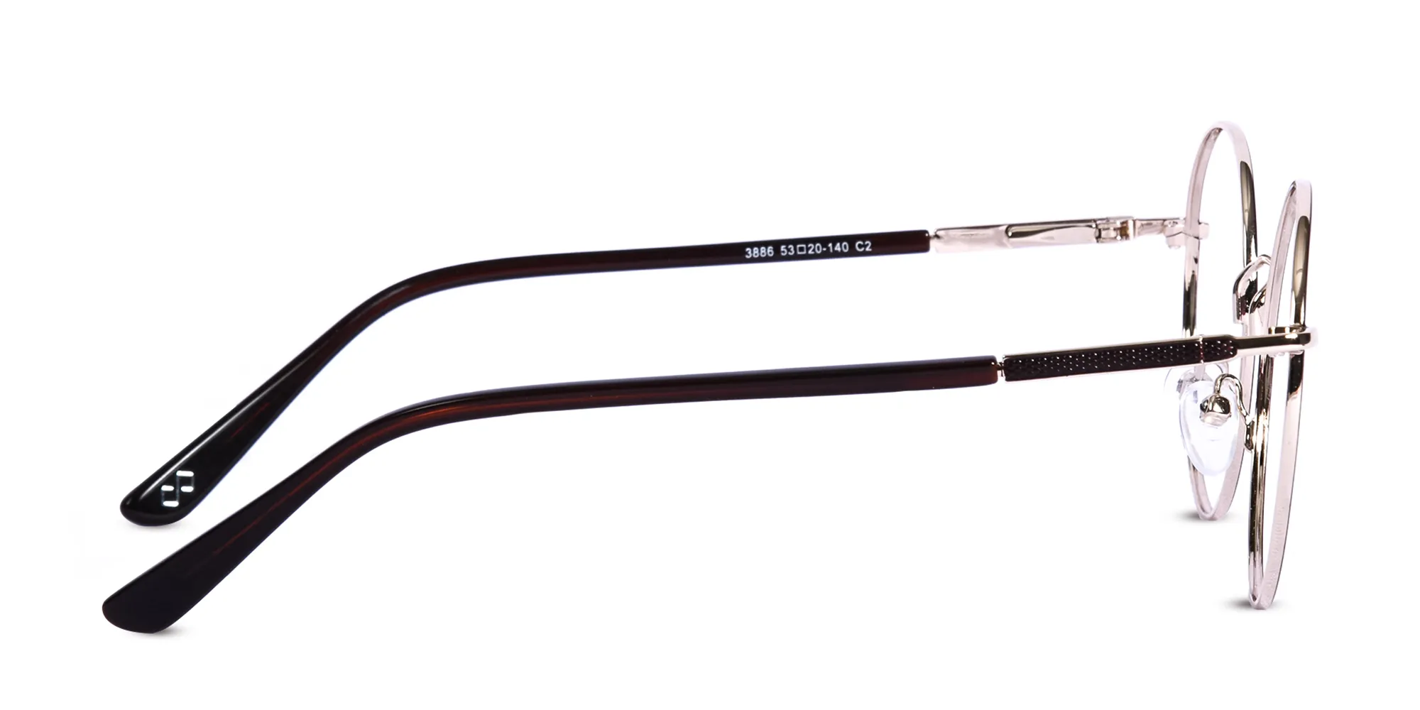 Brown And Gold Metal Frame Eyeglasses-2
