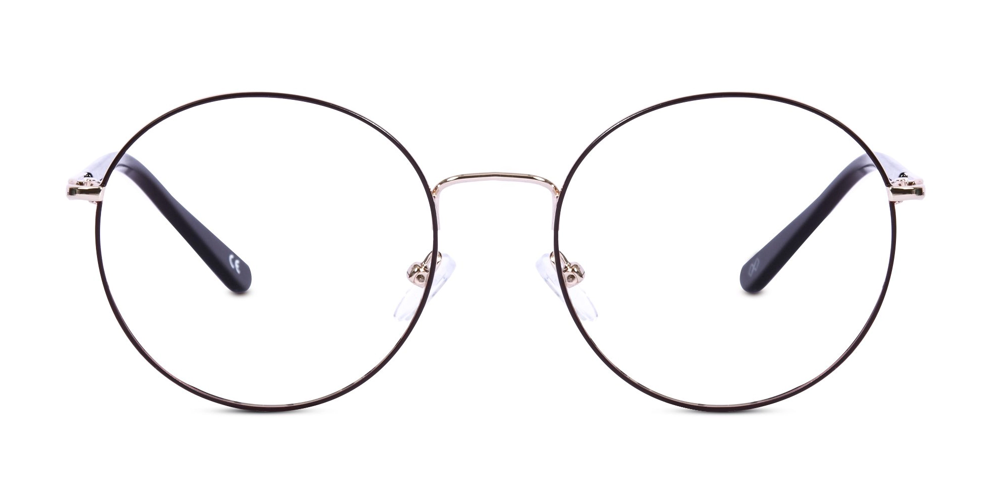 Brown And Gold Metal Frame Eyeglasses-1 Brown And Gold Metal Frame Eyeglasses-1