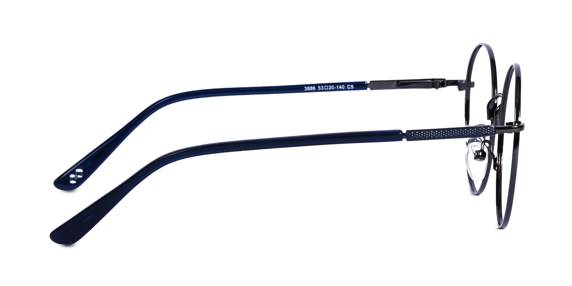 Blue Metal Frame Glasses-2