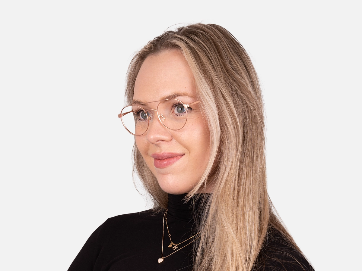 Matte Rose Gold Pilot Glasses Frames-52