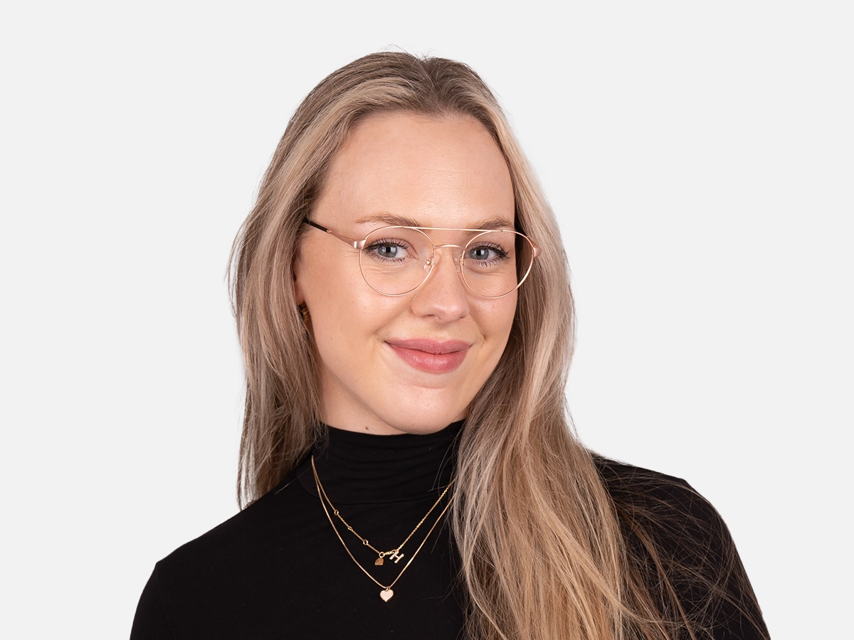 Matte Rose Gold Pilot Glasses Frames-51