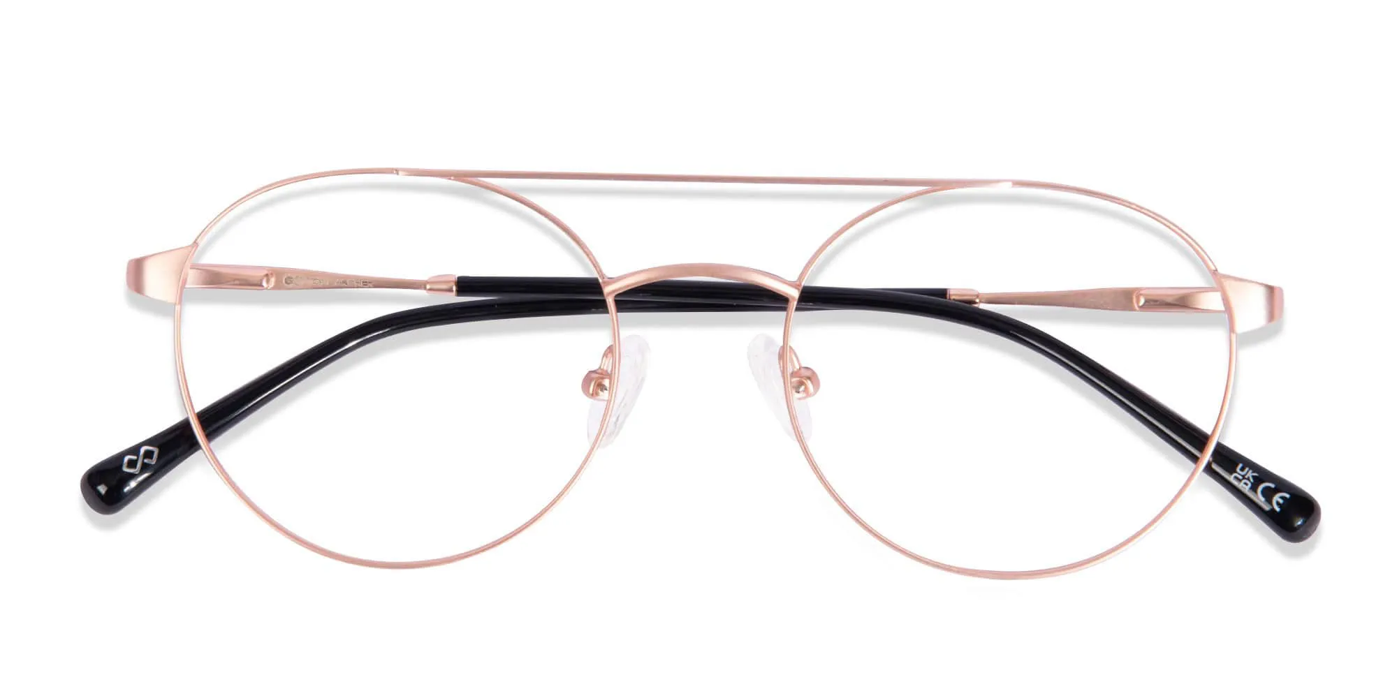 Matte Rose Gold Pilot Glasses Frames-2