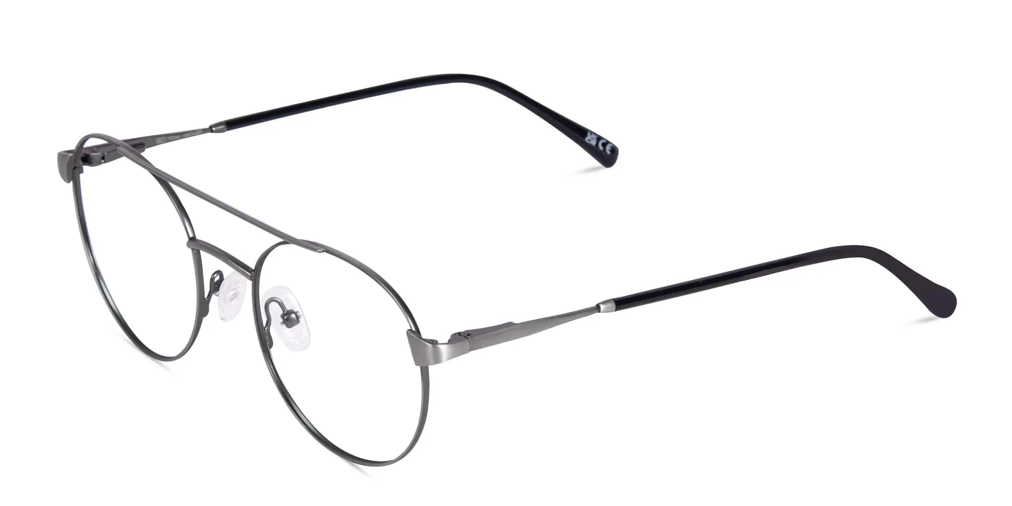 Gunmetal Black Frame Pilot Glasses-2