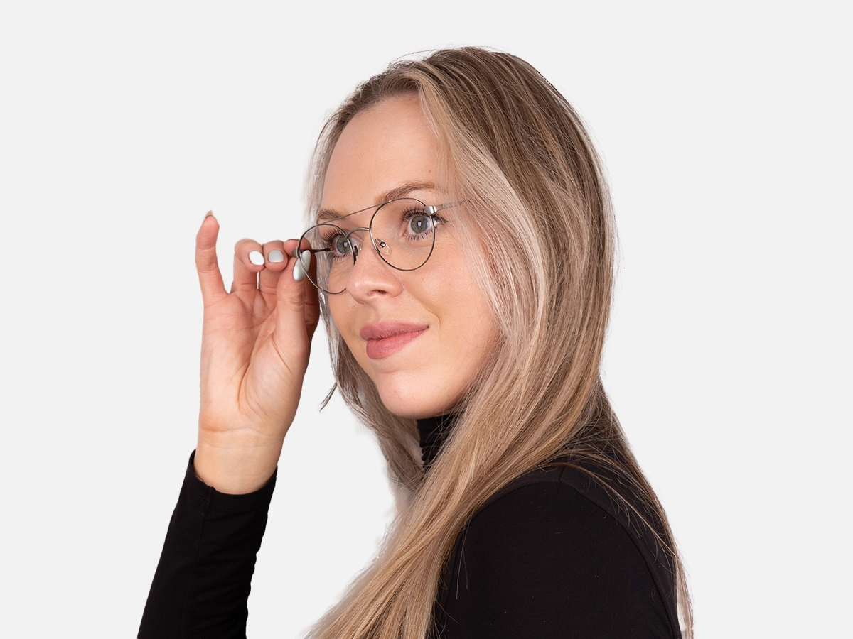 Gunmetal Black Frame Pilot Glasses-52