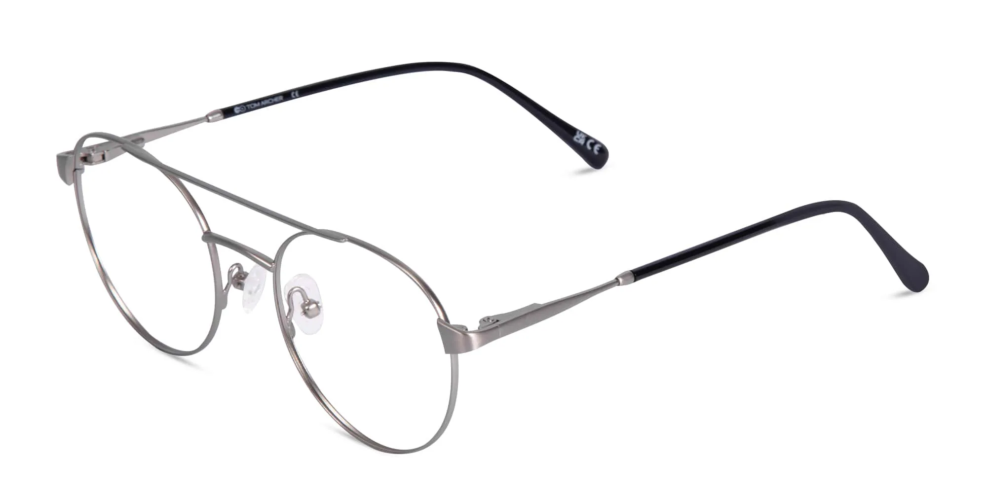 Matte Silver Metal Eyeglass Frames-2