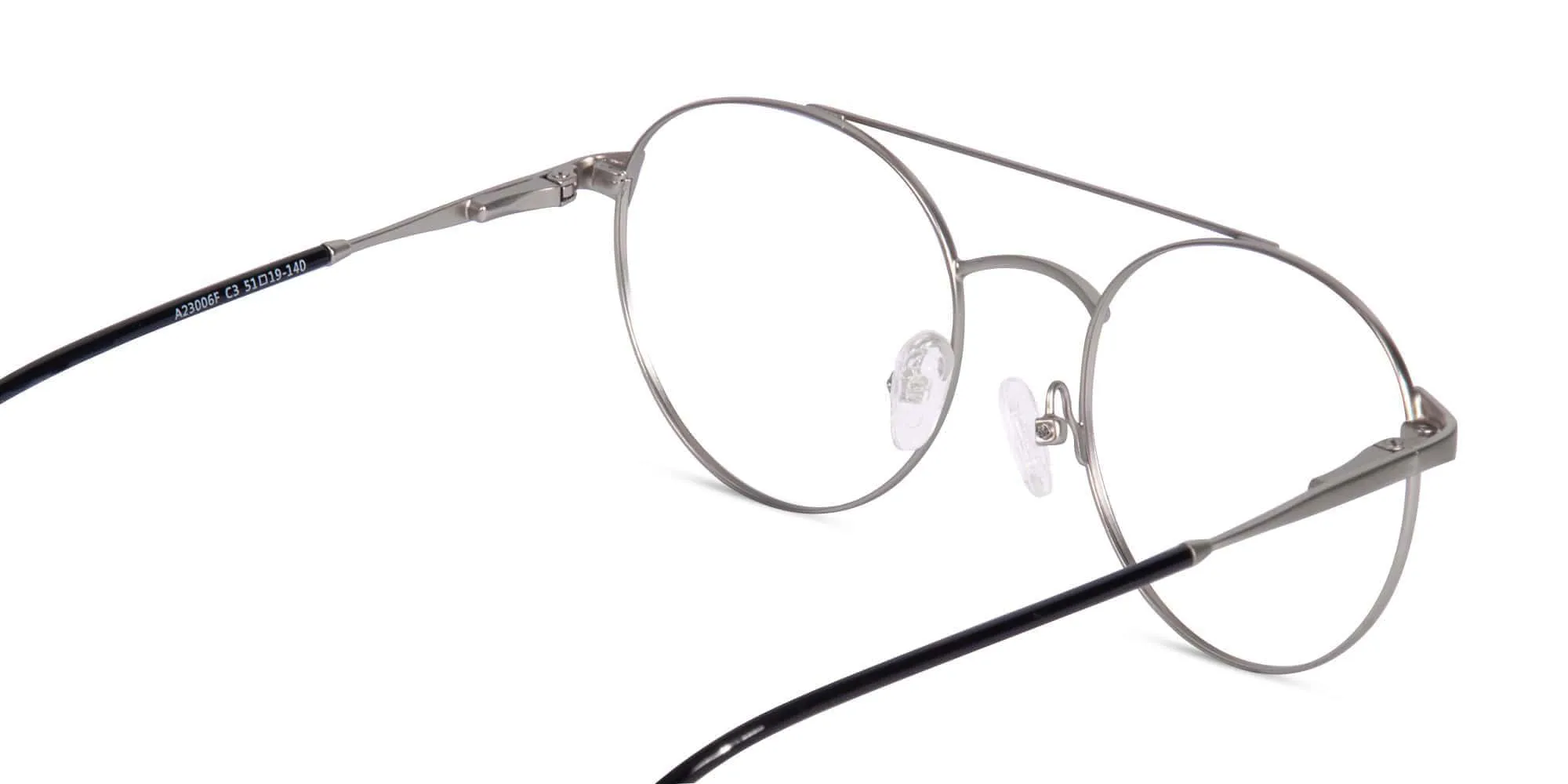 Matte Silver Metal Eyeglass Frames-2
