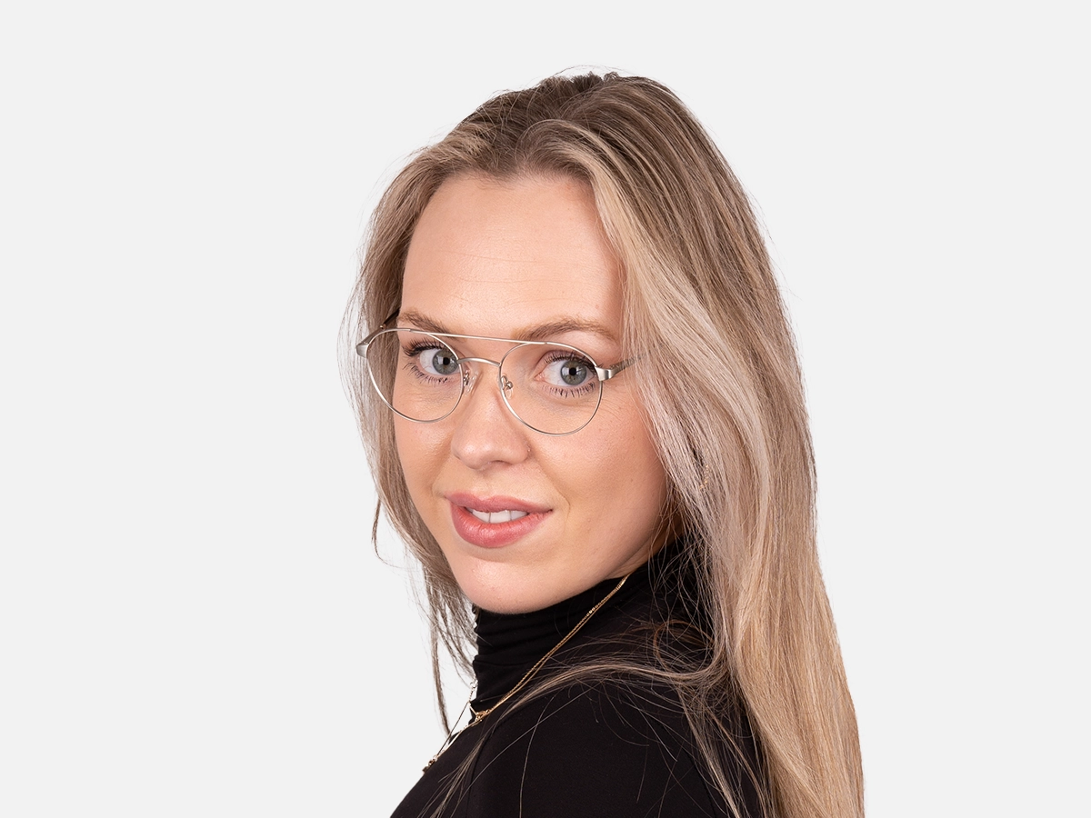 Matte Silver Metal Eyeglass Frames-55